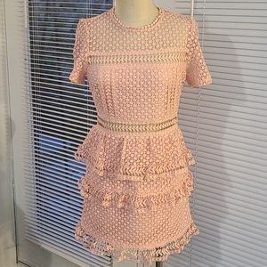 Sz L INA romantic pink dress with cutout waist